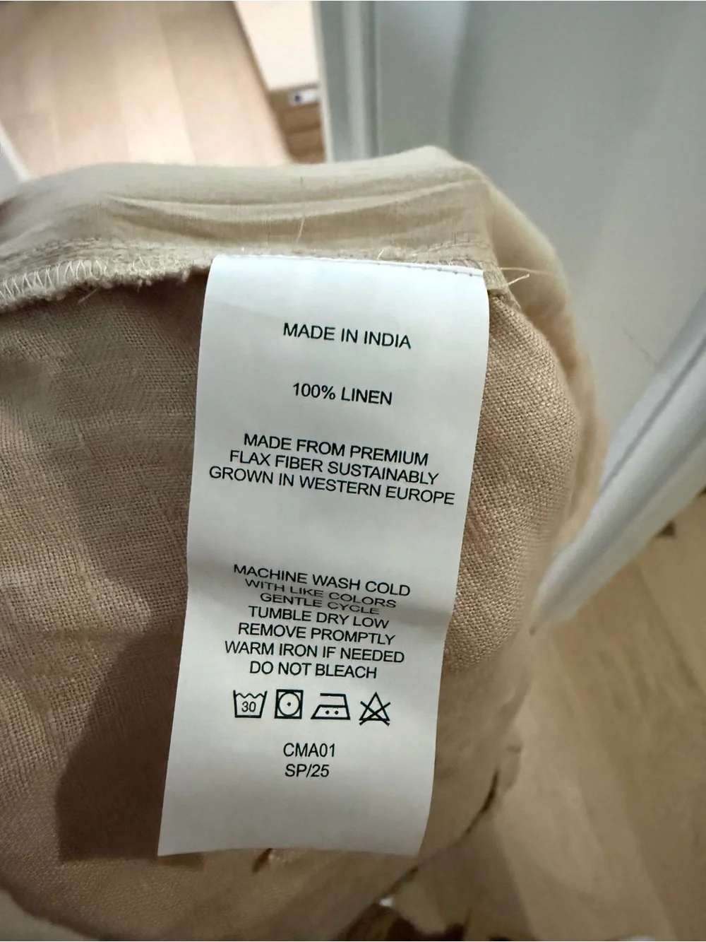Quince Wide-Leg Linen Pants in Tan